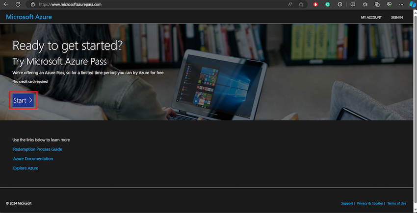 Active Azure Account Using Azure Pass